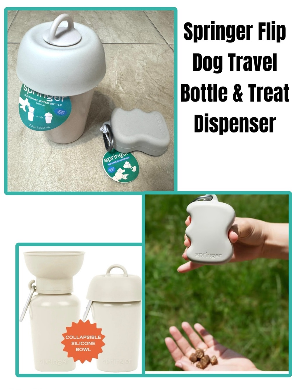 Springer Flip Dog Travel Bottle & Treat Dispenser
